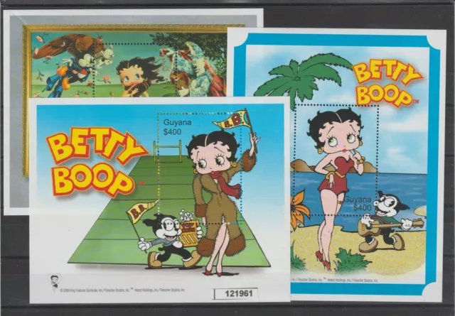Guyana 2000 Animazione Betty Boop 3 Bf  N°387/89 Foto  Mnh Mf121961