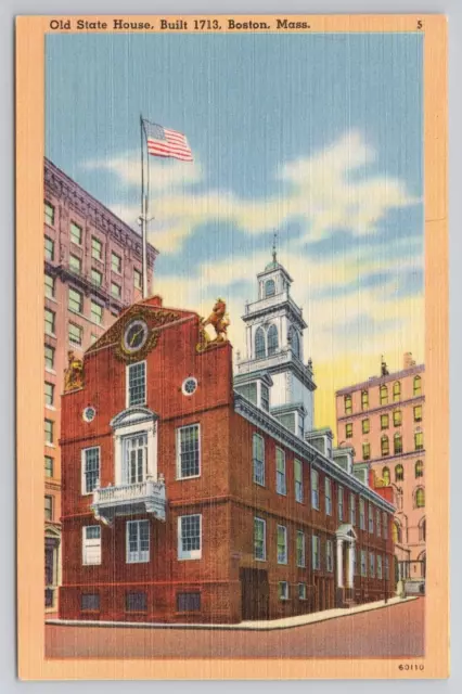 Old State House Boston Massachusetts MA 1930s Postcard UNP