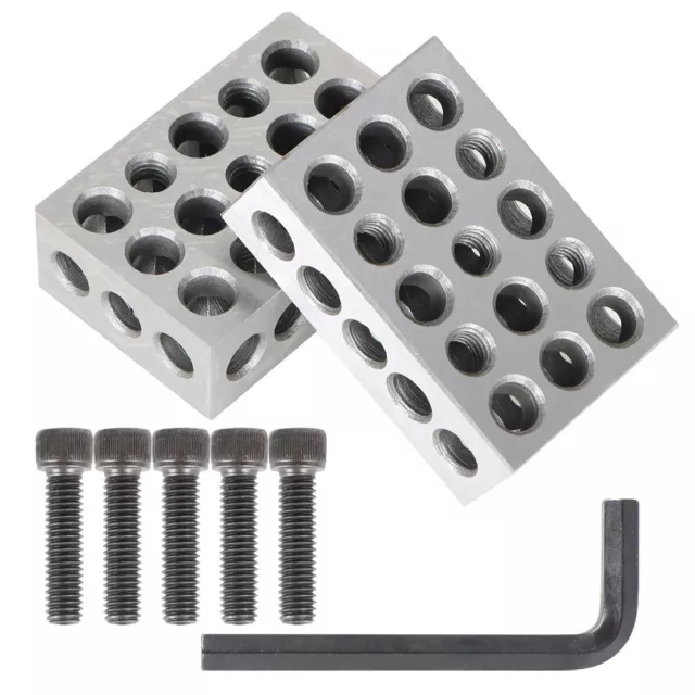 1-2-3 123 BLOCK SET 23 HOLES With Screws HEX KEY MATCHED PAIRS .0001" PRECISION