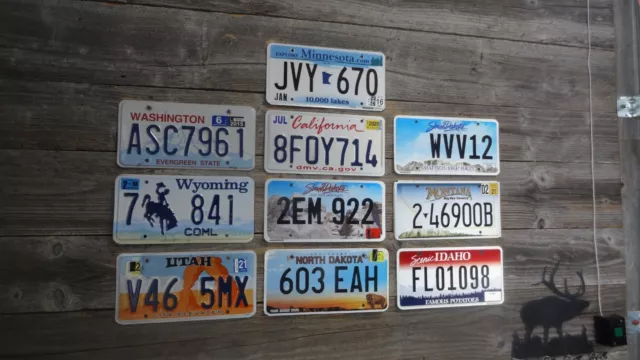 10 License Plates from different states Mixed lot of license plates bulk sale!!!