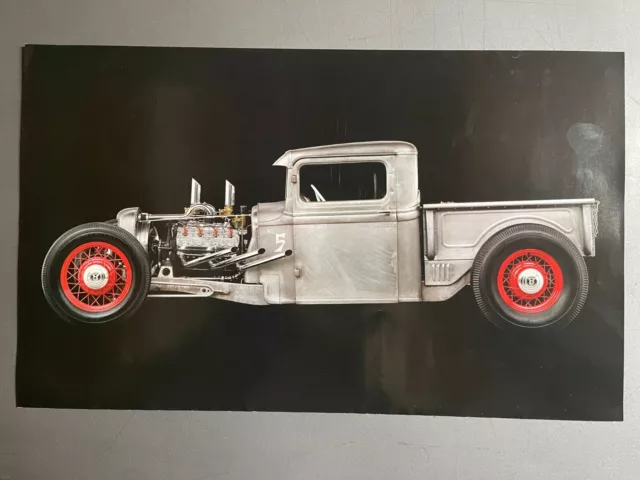 1934 Ford Lowboy Pickup Street Rod Print, Picture RARE!! Frameable