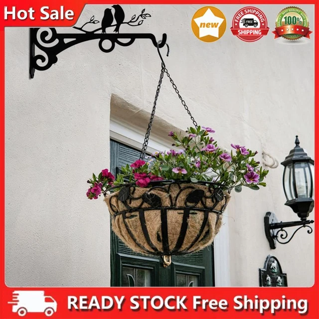 Bird Pattern Hanging Plant Hook Wide Base for Flowerpots Lantern Cage Signboard