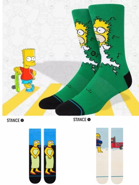 Stance x The Simpsons Marge/HOMER/MR. PLOW CREW SOCK UNISEX Seamless Toe Closure