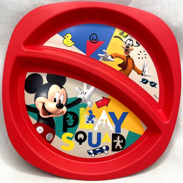 The First Years Disney Mickey Mouse Sectioned Red Plastic Plate