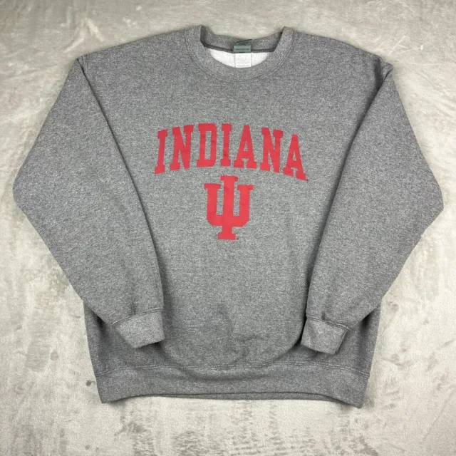 VINTAGE 90S INDIANA Hoosiers IU Gray Crewneck Sweatshirt Mens Large ...