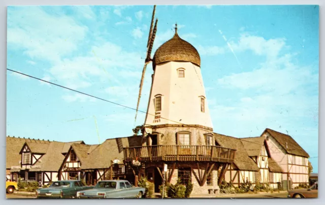 Postcard Three Story Mill, The Authentic Danish Windmill, Solvang CA Unposted