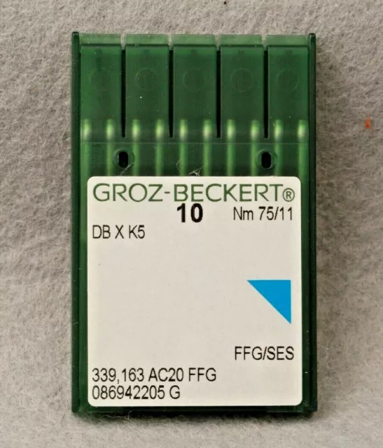 20 aguja máquina de coser bordado industrial Groz Beckert DBXK5 75/11 bola Pt.