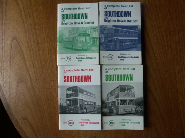 Bus Fleet lists, Southdown and Brighton Hove & District. 4 Books