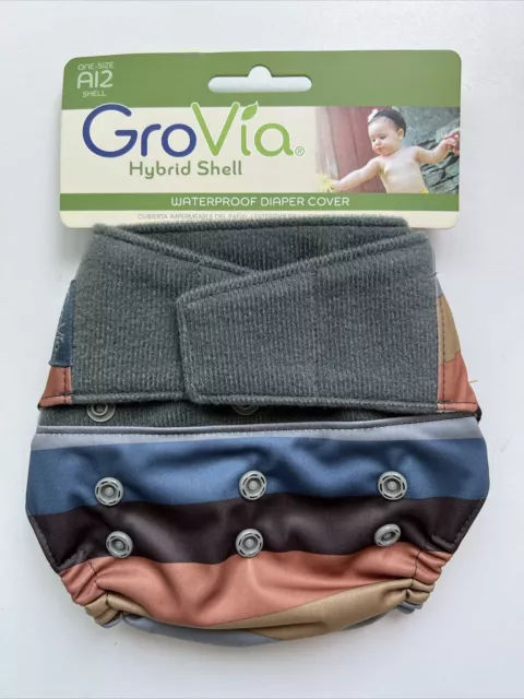New GroVia Reusable Hybrid Baby Cloth Diaper Snap Shell, One Size