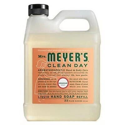 Botella de recarga de jabón líquido de mano con aroma a geranio, 33 oz. -13163