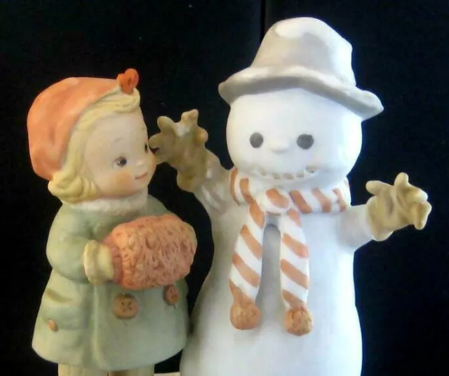 Enesco Memories of Yesterday Good Morning Mister Snowman Music Box 115401 1988