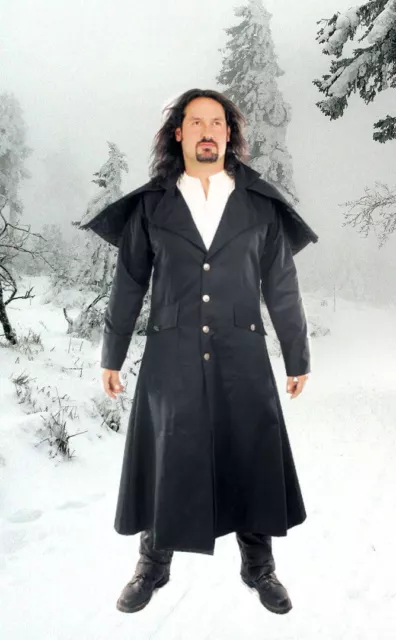 Cappotto vampiro gotico giacca cappotto da cocchiere nero vendita S M