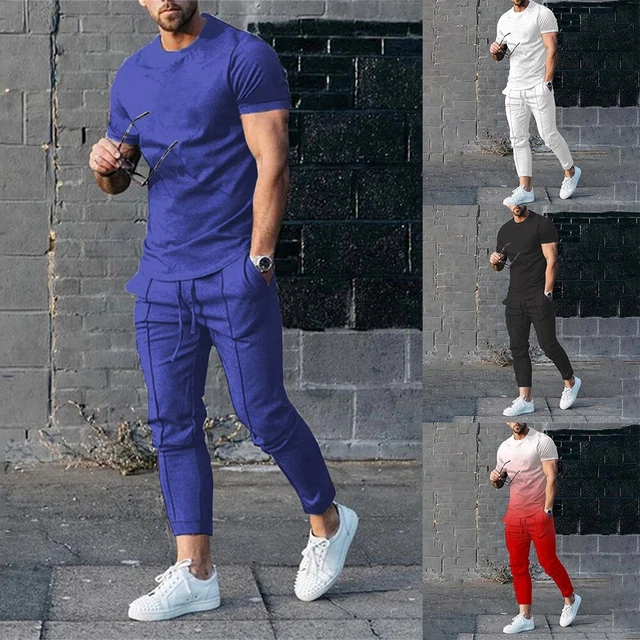 Set tuta da jogging uomo 2 pezzi tuta felpa tempo libero tuta da jogging set atletico