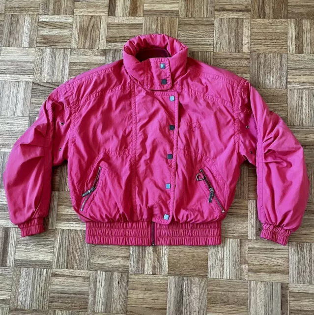 Vintage Head Coat Jacket Womens 8 Neon Pink  80s Large Thinsulate 3M Lite Loft