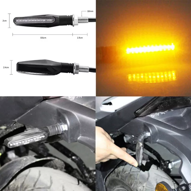 Universal Motorcycle Motorbike LED Turn Signal Indicator Binker Lamp Light Am-EL