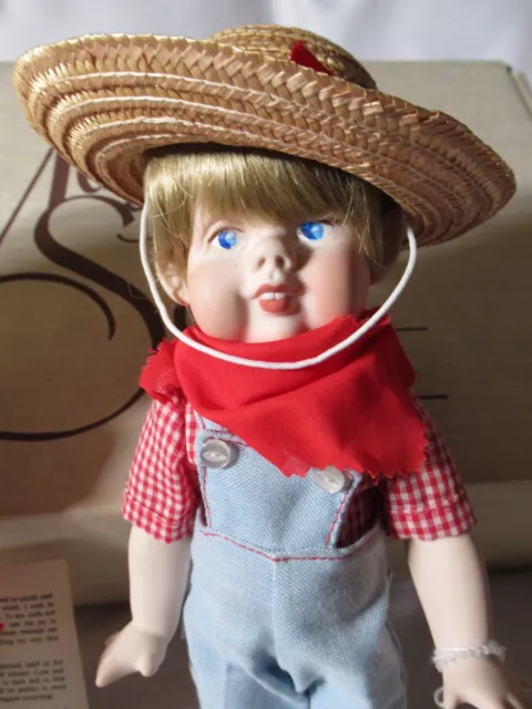 Boxed 1981 Marjorie Spangler Doll Billy & Betsy Berry Porcelain 11" Boy/Girl Set 4