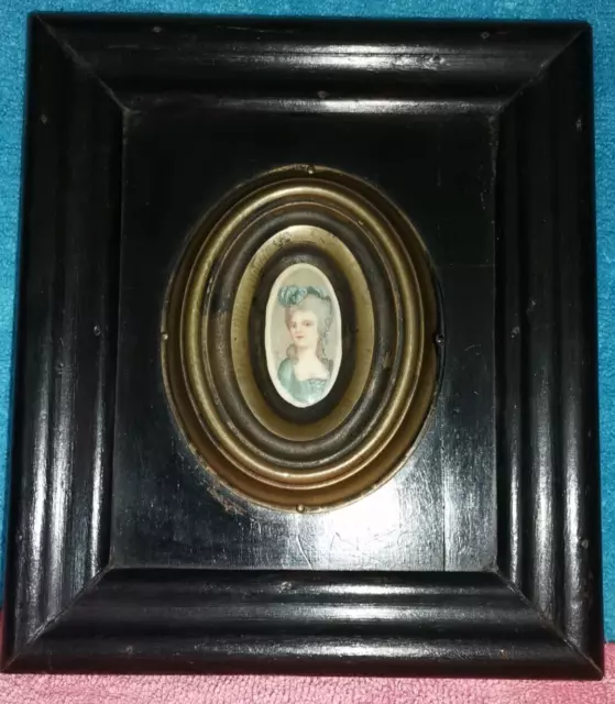 Portrait of Mme dela Laurnelle? French miniature signed, ca. 1793