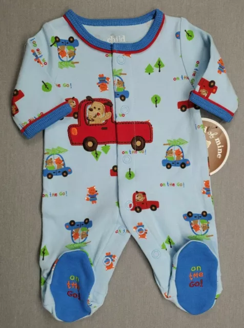 New! Baby Boy Clothes Child Mine Carter's Preemie On The Go Dog Footed Sleeper
