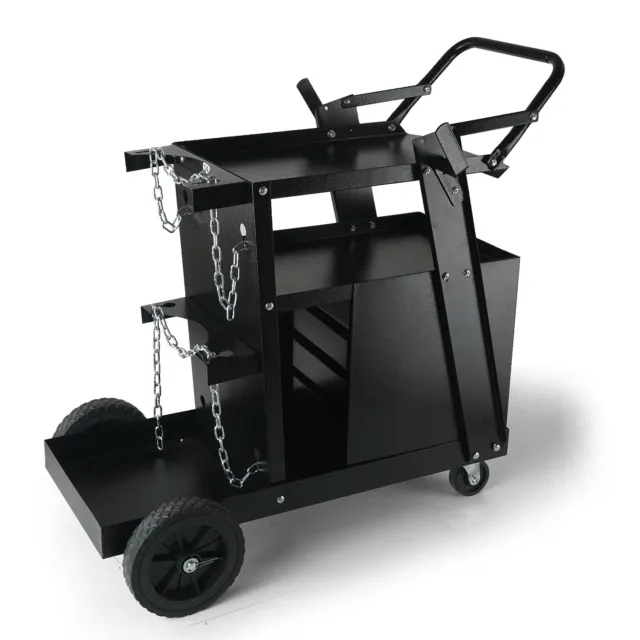 VEVOR Welding Cart 2-Tier 265 LBS Welder Cart with 4 Drawers 360° Swivel Wheels