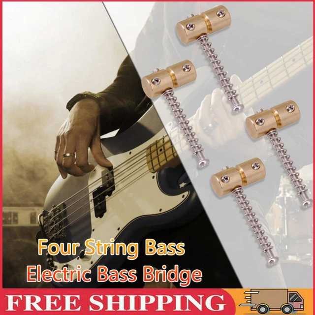 4pcs 4 Strings Brass Guitar Bridge Saddles for Electric Guitar Bass Bridges