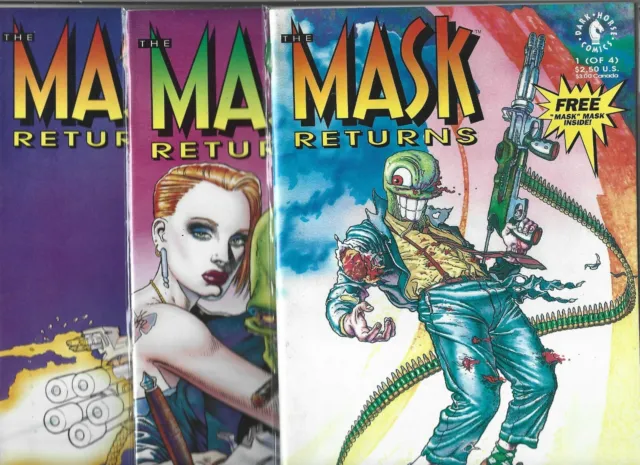 The Mask Returns Near Set / Lot Of 3 - #1 #2 #3 (Vf/Nm) Dark Horse Comics
