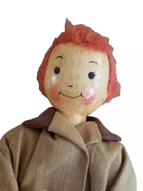 Vintage 12" Early Schoenhut Pinn Family Doll Wooden Jointed Head Pin 1930s Harry