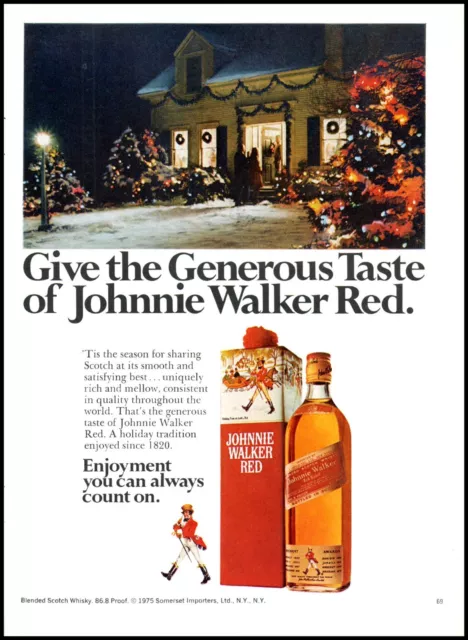 1988 Christmas trees lights Johnnie Walker Red vintage photo Print Ad  ads6