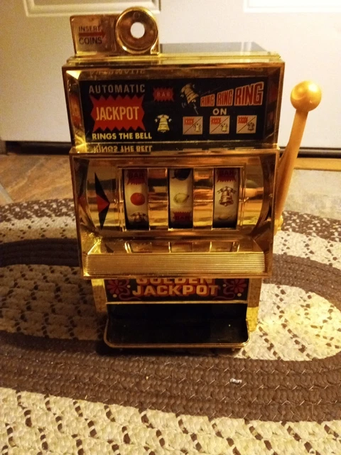 Vintage Waco Golden Jackpot Mini Slot Machine RARE - TESTED/WORKS.