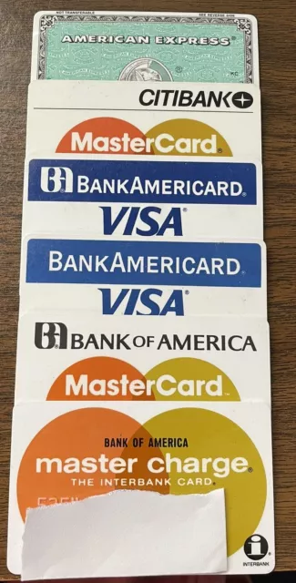 RARE Vintage Credit Card Lot Expired American Express Mastercard Bank Americard
