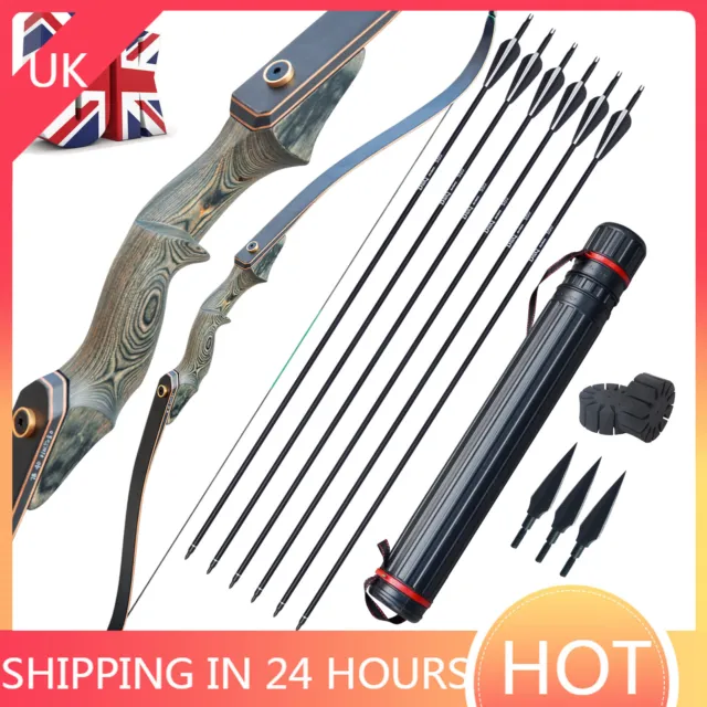 50lb Black Hunter Takedown Recurve Bow Archery Hunting Bow and Arrows Set Adult