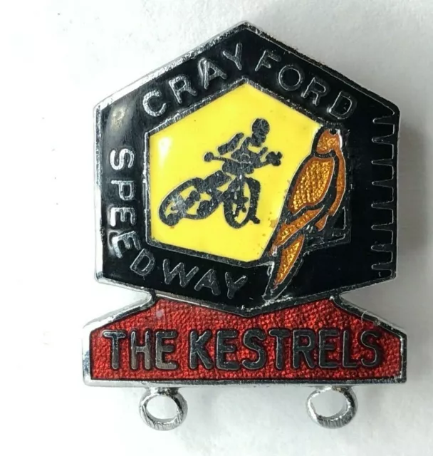 1975 Crayford Speedway Enamel badge The Kestrels 28 x 21 mm