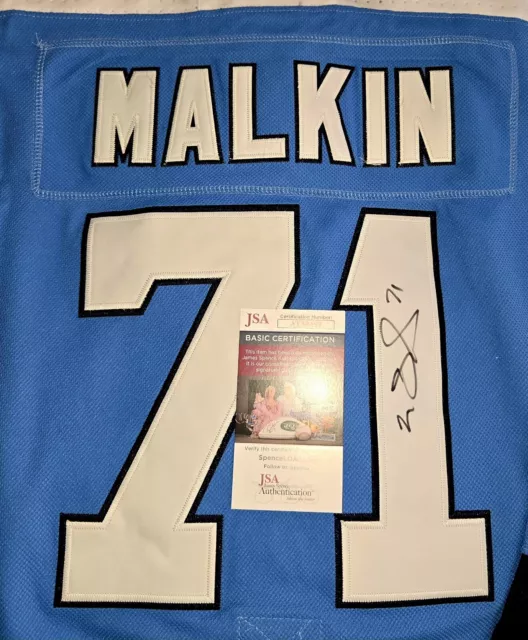 Evgeni Malkin Signed Beautiful Penguins Jersey Size L JSA CERTIFIED