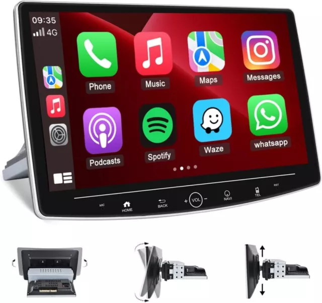 10.1" Zoll Autoradio 1DIN Android 13 Carplay mit GPS Navi WiFi Bluetooth 2+64GB