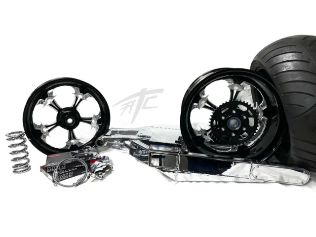 360 Chrome Fat Tire Kt Black Cont Street Fighter Wheel 01-05 Suzuki Gsxr 600 750