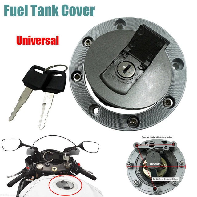 Universal Motorcycle Bike ATV Modified Gas Cap Fuel Tank Cover Lock with 2 Keys