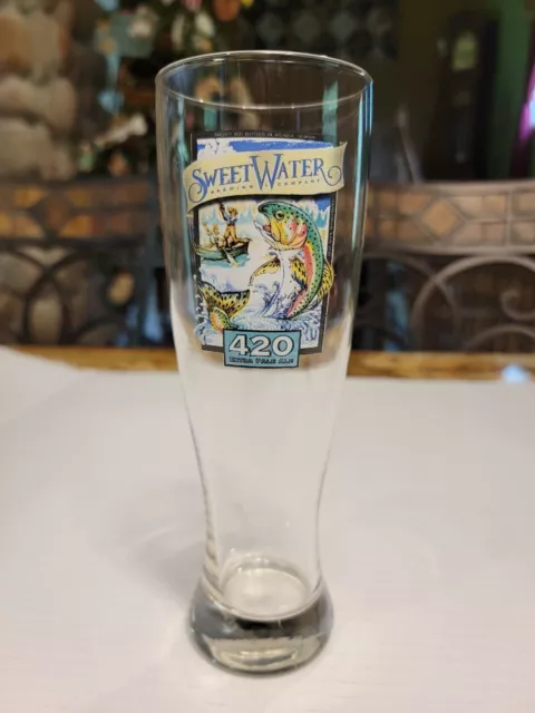 Sweet Water Brewing Company 420 Extra Pale Ale Beer Drinking Glass Barware Fish