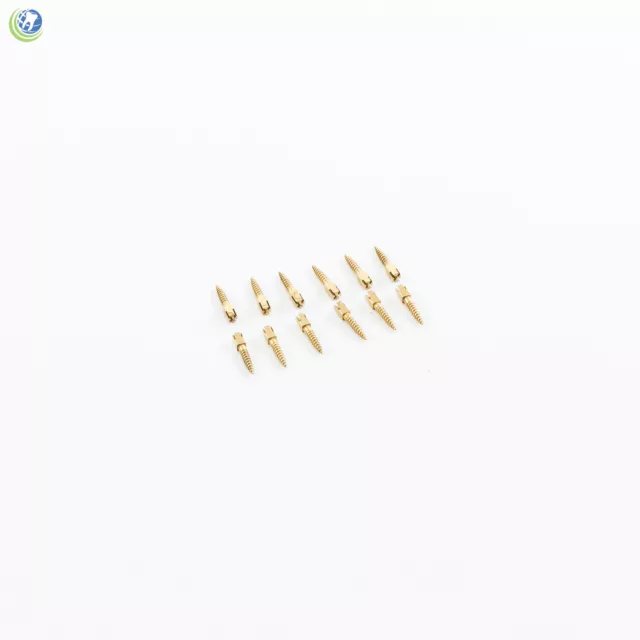 Dental Gold Plated Screw Posts Conical Cross Head Refill Size Short 5 S5 12/Box