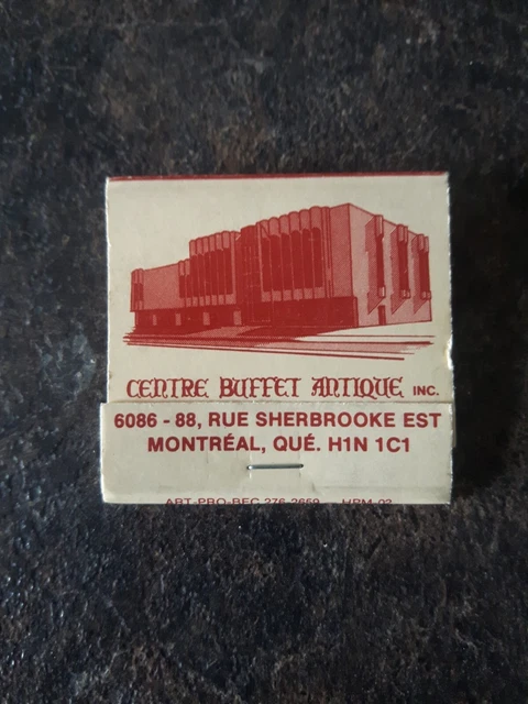 La Veranda Restaurant Centre Buffet Antique Montreal Quebec Matchbook Cover