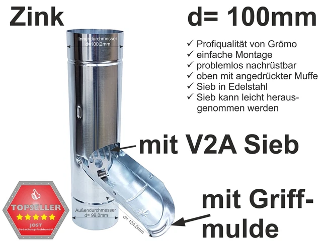 Regenwasserklappe, Griffmulde 100, Zink main image 0