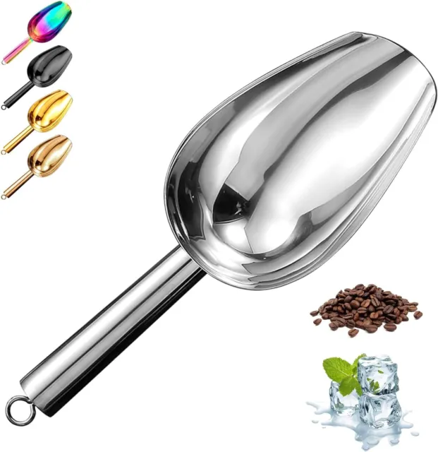 Metal Ice Scoop 3 Oz, Small Stainless Steel Ice Scooper for Ice Maker Ice Bucket