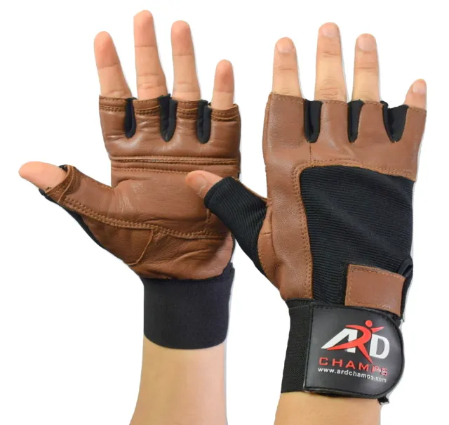 ARD Weight Lifting Gloves Strengthen Training Fitness Gym Exercise Workout Tan