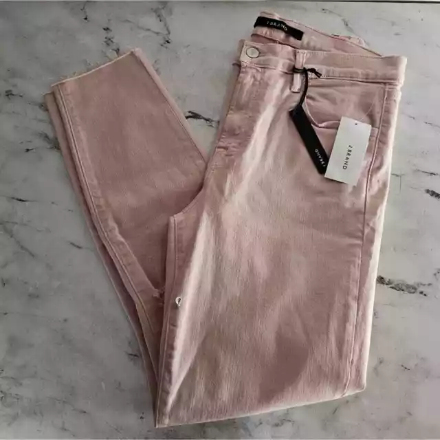 J Brand Alana High Rise Distressed Cropped Pink Jeans 29 NWT