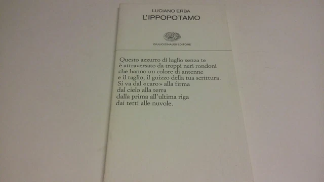 Luciano Erba, L'ippopotamo, Einaudi, 1989, 27o22