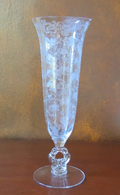 Cambridge Chantilly #1238 Keyhole Stem Flared Top 12” Vase Crystal