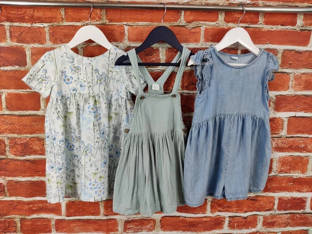 Girls Bundle Age 3-4 Years 100% Next Summer Dress Pinafore Floral Kids Set 104Cm