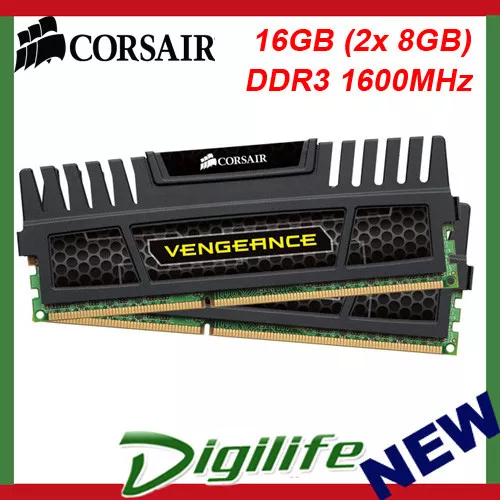 Corsair Vengeance 16GB (2x 8GB) DDR3 1600MHz C9 Desktop Memory CMZ16GX3M2A1600C9