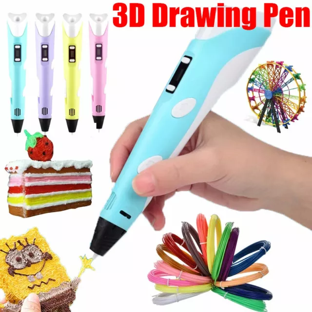 3D Drawing Printing Pen with LCD Screen + PLA ABS Filament Toys for Kid Toy Gift