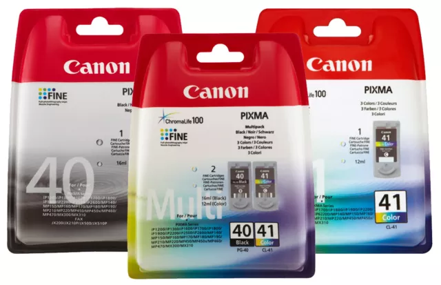D'origine Canon PG40 + CL41 cartouche d'encre Pixma IP1200 IP1300 IP1600 IP1700
