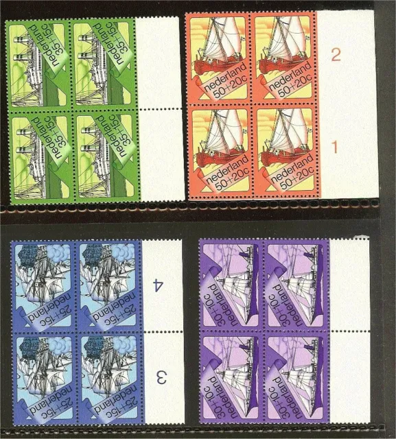 [R06406] - 1973 - Netherlands Stamps MNH NVPH 1026-1029 (block of 4) - Ships