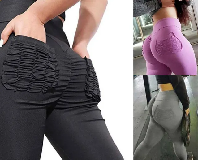 Women Push Up Fitness Leggings Pockets Sport Yoga Pants Workout Gym Trousers